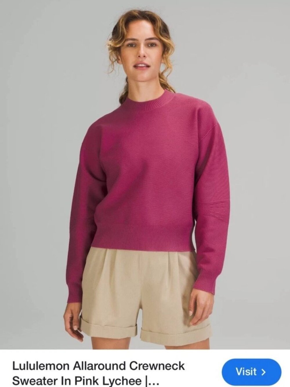 Lululemon All Around Crewneck Sweater Pink Lychee Size: S